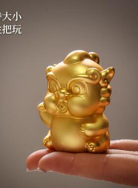 高档招财貔貅摆件黄设铜皮丘开 客业送礼物厅铺桌面摆办公室装店