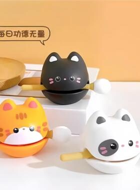 办公室解压猫咪小木鱼可爱装饰摆件玩具静心打击乐器玩具公德敲打