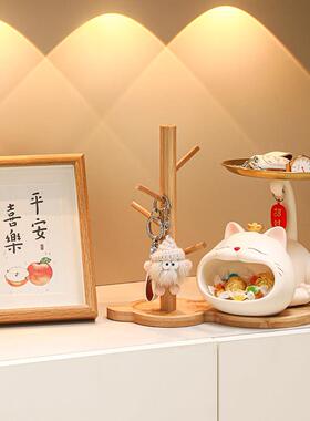 招财猫钥匙收纳玄关摆件入户进门鞋柜置物架装饰客厅家居乔迁礼品