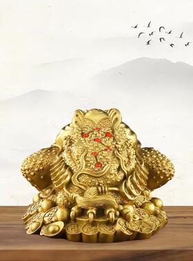 纯黄铜金蟾摆件三脚蟾蜍财富金蟾店铺开业礼品家居工艺品厂家