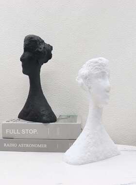 直销新款黑白女人头像人物雕塑摆件简约现代样板房电视柜家居软装