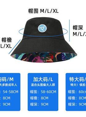 春游儿童渔夫帽子男童女夏季大头围双面戴大帽宝宝沙滩遮阳帽
