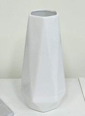 ins极简陶瓷花瓶干燥花插花瓷白月光陶瓷瓶客厅餐桌家居装饰品摆
