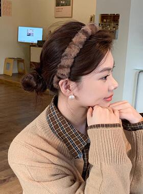 韩国豹纹发箍高颅顶高级感时髦齿梳洗脸压发女发卡头饰头箍发饰新