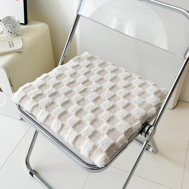 New anti-slip plush cushion beauty gingham Thai rabbit velvet cushion tatami bay window cushion chair cushion