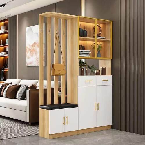 入户门玄关柜鞋柜衣架餐边柜坐凳一体家用门口带屏风换鞋凳间厅柜 - 图2