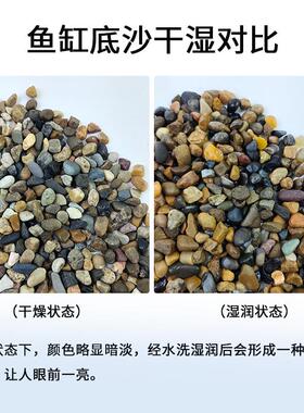 溪流石鱼缸造景专用垫底水族麦饭石彩色石头五彩鹅卵石红色火山石