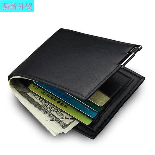 short man wallet pu leather men's purse card holder for - 图1