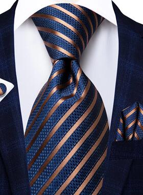 Hi-Tie Blue Business Solid 100% Silk Men