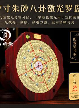 吉瑞堂七寸朱砂电木罗盘24层三元三合综合盘八面激光堪舆罗庚经仪