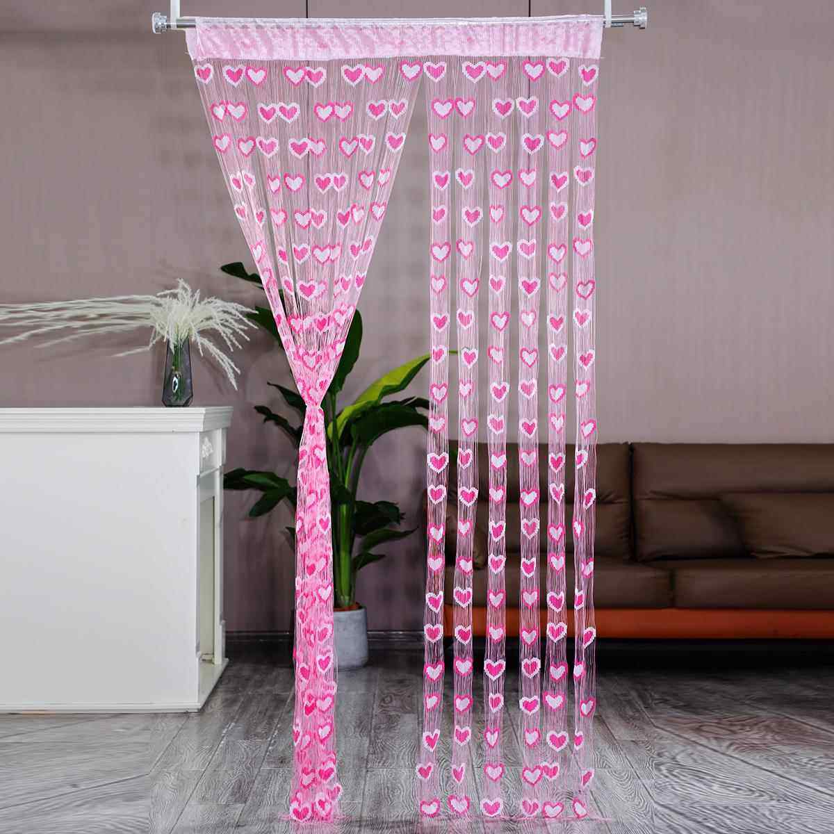 网红流苏双色爱心门帘公主房布置窗帘儿童房幼儿园装饰线帘隔断,淘宝优惠券,粉丝福利购,淘宝优惠卷