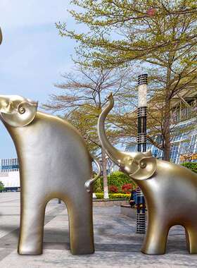 户外抽象大象摆daxiang0处件仿大理石动物玻璃景钢雕塑园林庭院售