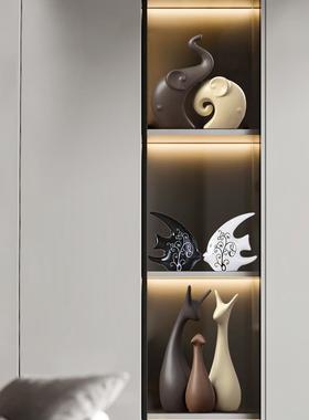 小摆件家居装饰创意客厅电视玻璃酒柜办公室玄关高档轻奢鹿工艺品