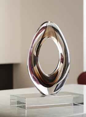 巴黎之心琉璃艺术摆件现代轻奢客厅酒柜玄关装饰品办公室高档摆设