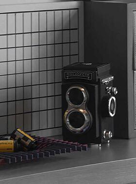 现代轻奢样板房书房书柜仿真相机摄影主题摆件展示柜组合软装饰品