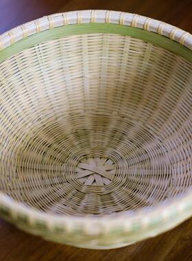 高品质手工竹编收纳纯筐 馒头包子洗菜水果竹编青筐838饭篮筐定竹