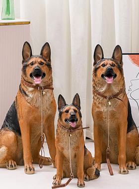 狗摆件招财客厅落地树脂工艺品仿真德牧家居摆设看家狗玄关吉祥物