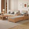 Nordic ash solid wood sofa combination fabric sofa modern simple size living room solid wood furniture