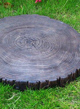 田园汀步石艺术踏步石入户花园庭院阳台仿木脚踏石酒店草坪搁脚凳