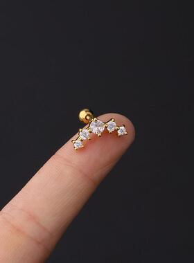 Stainless steel piercing screw screw ball ear studs
