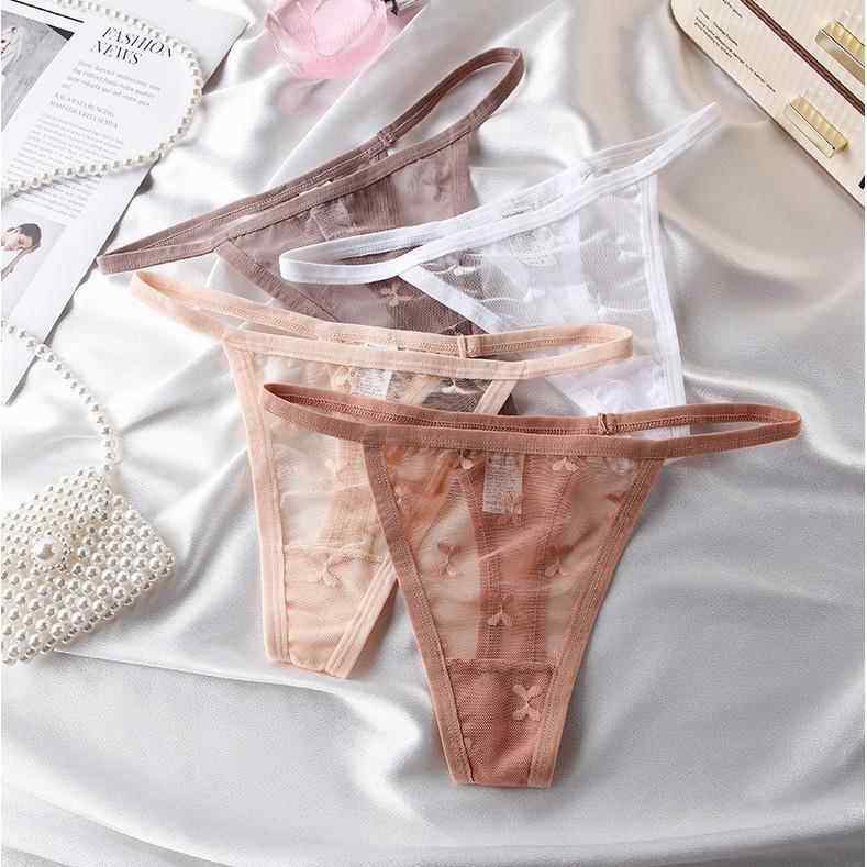 Women Mesh Thong Floral G-string Panties Ladies Sexy T-Back - 图2