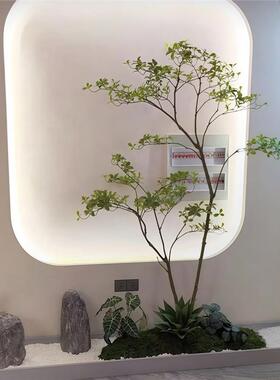 仿真岛RPV春花树天橱窗室内绿植装饰造景落地摆井海件植物景观套