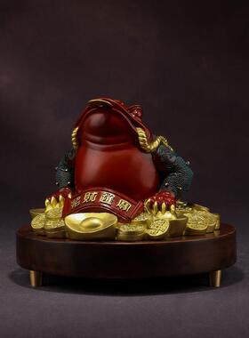 招财金蟾办公室门店铜摆件家用室内客厅吉祥工艺装饰品礼品