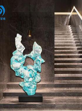 塑现代简透明树脂雕摆件客售楼处厅样板间透明树脂家居约软装饰酒