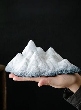 鱼缸装饰品假山小摆件创意微景观雪山园艺盆景造景禅意新中式沉水