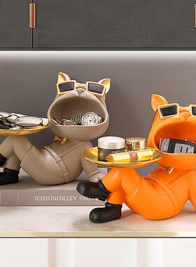 创法犬斗狗摆件意入AEC户玄关门口钥匙收纳厅托盘客电视柜装饰品