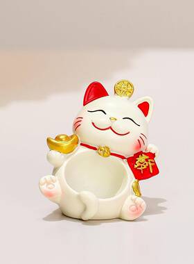 可爱室招财猫桌面摆件创意公办书桌装饰品节日动送活礼小猫工艺品