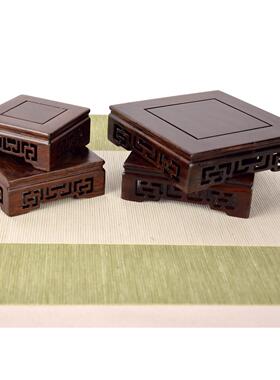 实木黑紫檀木茶壶佛像香炉正方形底座花瓶盆景工艺品摆饰展示架