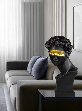 093现代简约脂大卫雕塑树人物摆件客厅板房电视柜玄饰关样家居软