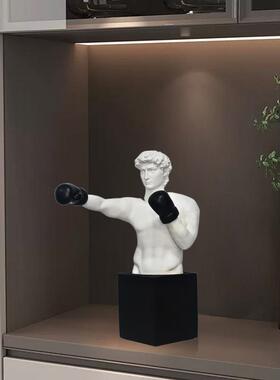 北欧人物雕像树脂摆件客厅电视柜高级感艺术品样板房办公室装饰品