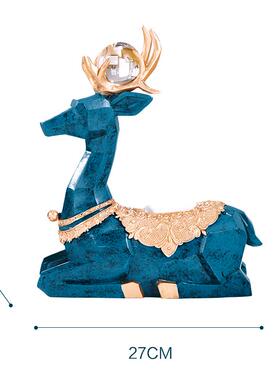 正品摆件意家居品美式客厅茶几玄关创摆设 鹿饰代简约电视柜装饰