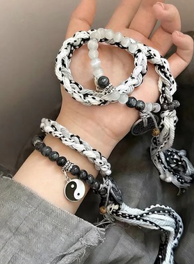 太极花钱手链编织小众设计手链