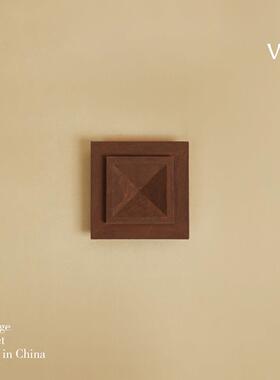 梵其侘寂风木质装饰画桌画面实木摆样板间家术品室内居KCI墙面艺