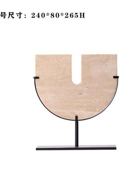 件现代创意洞新中式黄石大铁理石艺摆样板1051房玄关售楼处别墅装