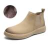 New men's Chelsea boots genuine leather casual leather shoes outdoor high-top shoes short soft boots with velvet warm cotton soles for men