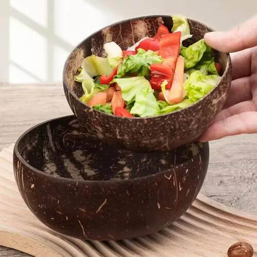 Natural Coconut Bowls For Serving Dishes Salad Oatmeal Yogur - 图1