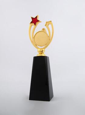 创意金属奖杯小金人金属奖牌摆件比赛颁奖评选优秀员工刻字奖杯