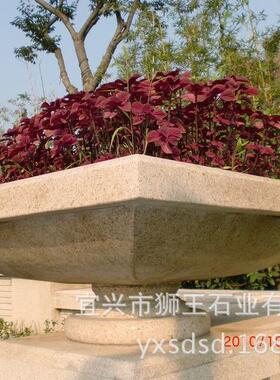 装饰小区别墅大理石景观花钵摆件 园林花钵庭院花钵石材花钵