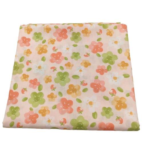 新品全棉斜纹印花布料DIY手工拼布春夏粉色花系纯棉碎花床品面料 - 图2