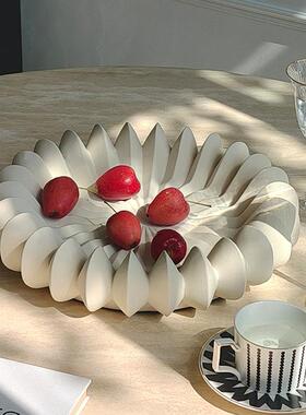 法式中古黑白不规则艺术果盘酒店样板间客厅茶几桌面手工收纳摆件