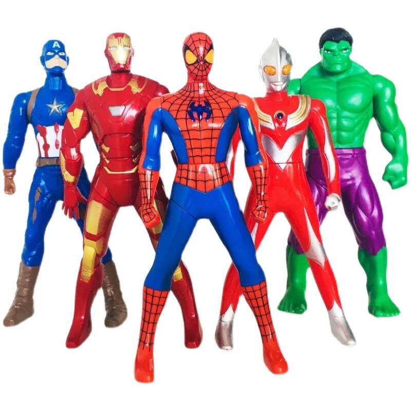 英雄联盟手办手办动漫迪迦钢铁侠美国队长蜘蛛侠英雄联盟人物摆件儿童玩具男