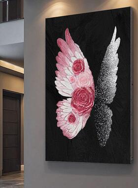 现代简约蝴蝶客厅装饰画高级感餐厅挂画卧室背景墙小众艺术墙壁画