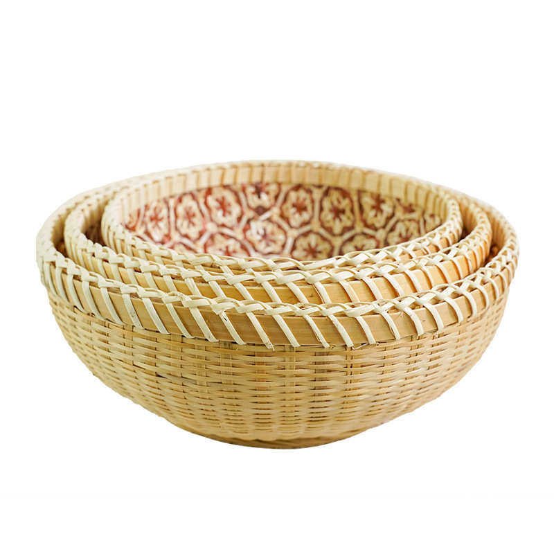 手工竹编竹篮果盘糕点茶点东南亚收纳篮沥水篮簸箕田园风果篮筛子,淘宝优惠券,粉丝福利购,淘宝优惠卷