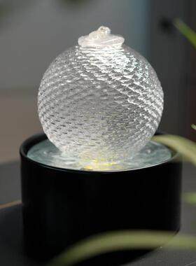 喷泉流水摆件循环水招财客厅小型办公桌面装饰创意造景风水轮礼物