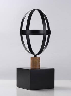 创意现代意式实LUK木艺托样板房软铁装配家居衣帽间艺搭术饰帽品