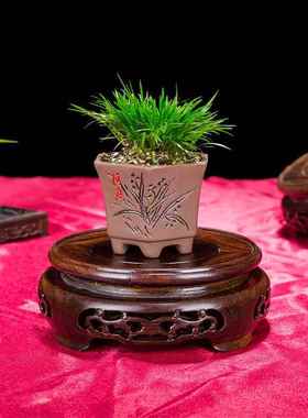 花盆底座托架圆形实木花瓶奇石佛像摆件工艺品小鱼缸架底座木托